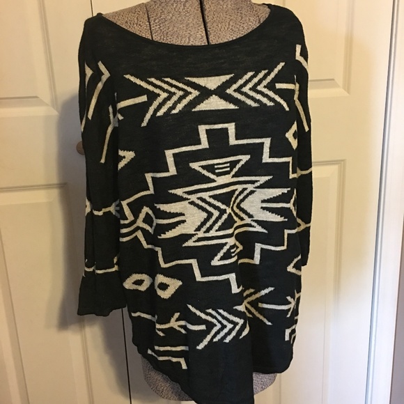J. Jill Sweaters - J. Jill Tribal Print Geometric Loose Fit Sweater